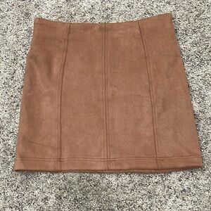 Sz Small SHINESTAR Faux Suede Soft Stretch Straight Mini Skirt#NWT
